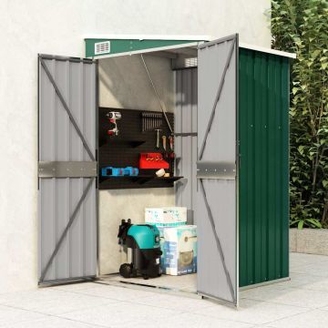 Capanno Giardino a Parete Verde 118x100x178 cm Acciaio Zincato