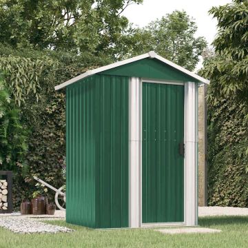 Capanno da Giardino Verde 126x97,5x177 cm Acciaio Zincato