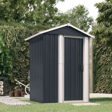 Capanno da Giardino Antracite 126x97,5x177cm in Acciaio Zincato