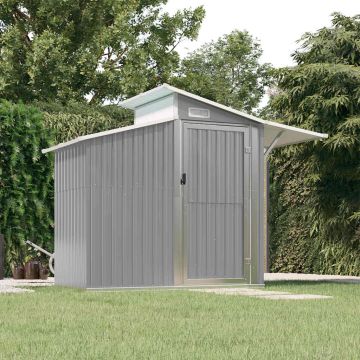 Capanno da Giardino Grigio 270x130x208,5 cm Acciaio Zincato