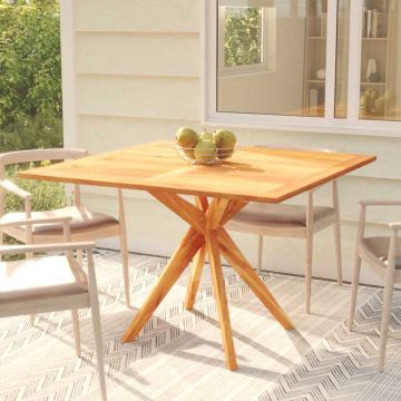 Tavolo da Giardino 110x110x75 cm in Legno Massello Di Acacia