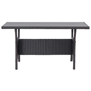 Tavolo da Giardino Nero 120x70x66 cm in Polyrattan
