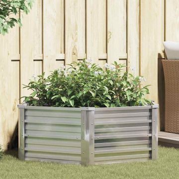 Letto Rialzato da Giardino 129x45 cm in Acciaio Zincato Argento