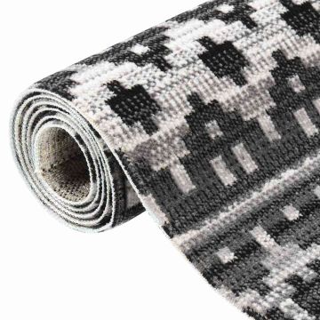 Tappeto da Esterni a Tessitura Piatta 80x250 cm Grigio Scuro