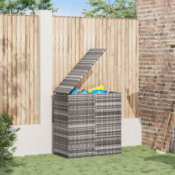 Contenitore da Giardino in Rattan PE 100x49x103,5 cm Grigio
