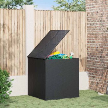 Contenitore da Giardino in Rattan PE 100x97,5x104 cm Nero
