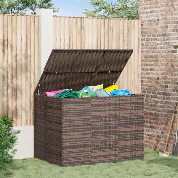 Contenitore da Giardino in Rattan PE 145x100x103 cm Marrone