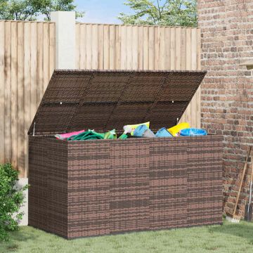 Contenitore da Giardino in Rattan PE 194x100x103 cm Marrone