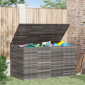 Contenitore da Giardino in Rattan PE 194x100x103 cm Grigio