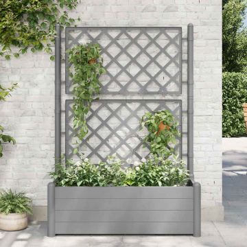 Fioriera da Giardino e Graticcio 100x43x142 cm PP Grigio Pietra