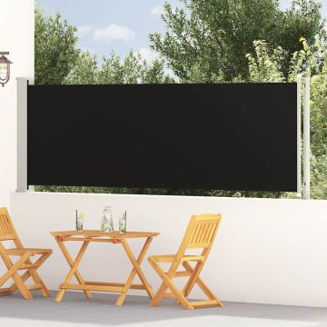 Tenda Laterale Retrattile per Patio 117x614 cm Nera