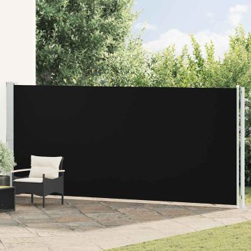 Tenda da Sole Laterale Retrattile per Patio 180x614 cm Nera