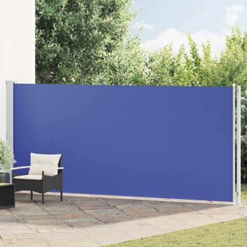Tenda da Sole Laterale Retrattile per Patio 180x600 cm Blu