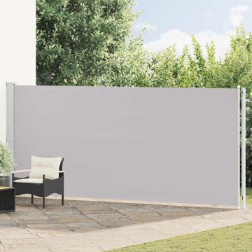 Tenda da Sole Laterale Retrattile per Patio 180x614 cm Grigia