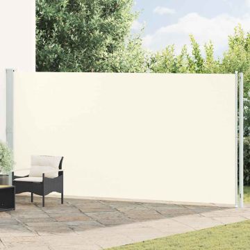 Tenda da Sole Laterale Retrattile per Patio 200x614 cm Crema