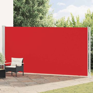 Tenda da Sole Laterale Retrattile per Patio 200x600 cm Rossa