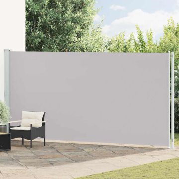 Tenda da Sole Laterale Retrattile per Patio 200x614 cm Grigia