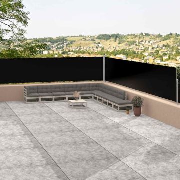 Tenda Laterale Retrattile Nera 117x1200 cm