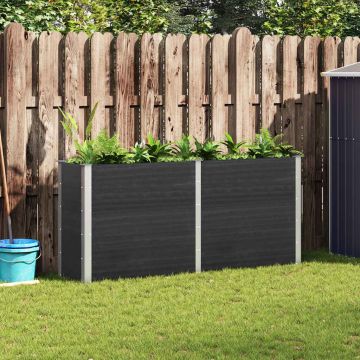 Fioriera Rialzata da Giardino 200x50x91 cm in WPC Grigio