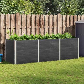 Fioriera Rialzata da Giardino 300x100x91 cm in WPC Grigio