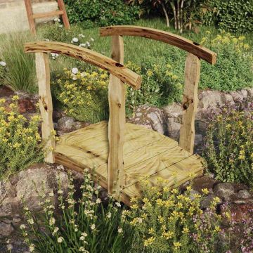 Ponte da Giardino con Ringhiera in Massello di Pino Impregnato