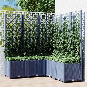 Fioriera da Giardino Graticcio Grigio Blu 120x120x136cm PP