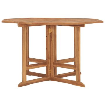Tavolo da Giardino Pieghevole 110x110x75 cm in Massello di Teak
