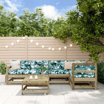 Set Divani da Giardino in Legno di Pino Impregnato 6 pz