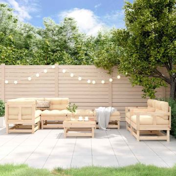 Set Salotto da Giardino 8 pz in Legno Massello di Pino