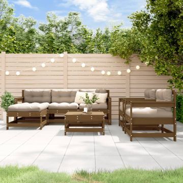 Set Salotto da Giardino 7 pz ambra in Legno Massello di Pino