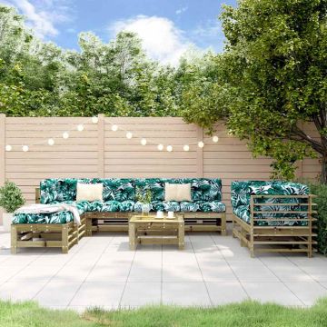 Salotto da giardino 9 pz in legno di pino impregnato