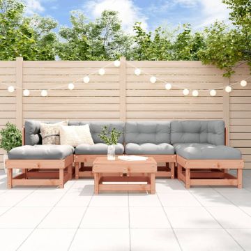 Set Salotto da Giardino 7 pz in Legno Massello di Douglas