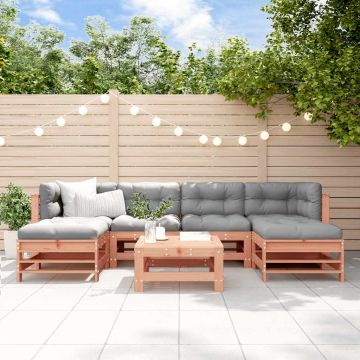 Set Salotto da Giardino 7 pz in Legno Massello di Douglas