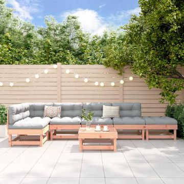 Set Salotto da Giardino 7 pz in Legno Massello di Douglas