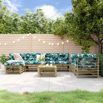 Set Salotto da Giardino 8 pz in Legno Impregnato di Pino