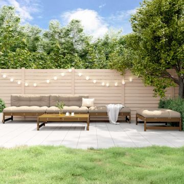 Set Salotto da Giardino 5 pz ambra in Legno Massello di Pino