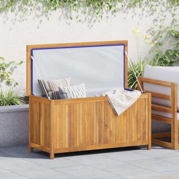 Cassa da Giardino 114x50x58 cm in Legno Massello di Teak