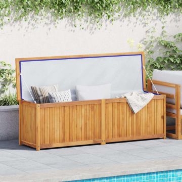 Cassa da Giardino 175x50x55 cm in Legno Massello di Teak