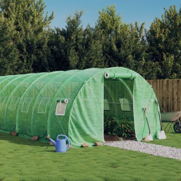 Serra con Telaio in Acciaio Verde 18 m² 6x3x2 m