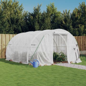 Serra con struttura in acciaio bianca 12 m² 4x3x2 m