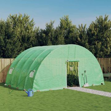 Serra con struttura in acciaio verde 24 m² 6x4x2,85 m