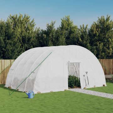 Serra con struttura in acciaio bianca 24 m² 6x4x2,85 m