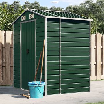 Capanno da Giardino Verde 191x130x198 cm in Acciaio Zincato