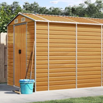 Capanno Giardino Marrone Chiaro 191x470x198cm Acciaio Zincato