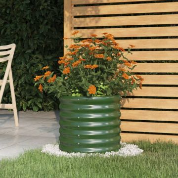 Vaso da Giardino Acciaio Zincato 40x40x36 cm Verde