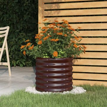 Vaso Giardino Acciaio Zincato 40x40x36 cm Marrone