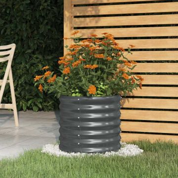 Vaso Giardino Acciaio Zincato 40x40x36cm Antracite