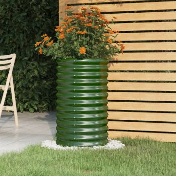 Vaso da Giardino Acciaio Zincato 40x40x68 cm Verde