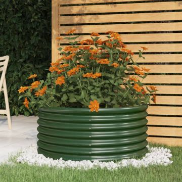 Vaso da Giardino Acciaio Zincato 80x80x36 cm Verde