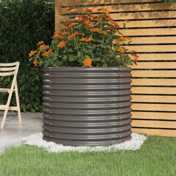 Vaso da Giardino Acciaio Zincato 80x80x68cm Grigio